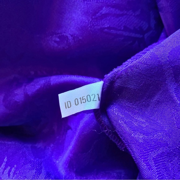VINTAGE 80s VICTORIAS SECRET GOLD LABEL ROBE PURPLE SATIN ONE SIZE WOMENS - Picture 12 of 13